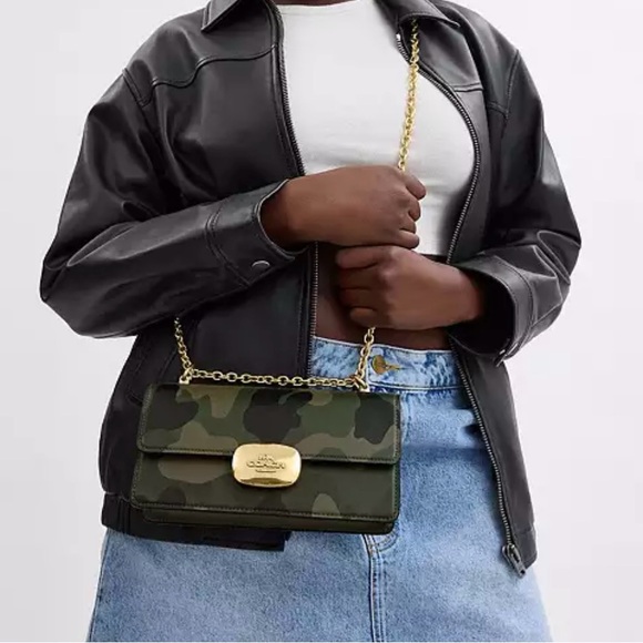 Coach Eliza Flap Crossbody Bag With Camo Print #CV948 - Picture 6 of 9